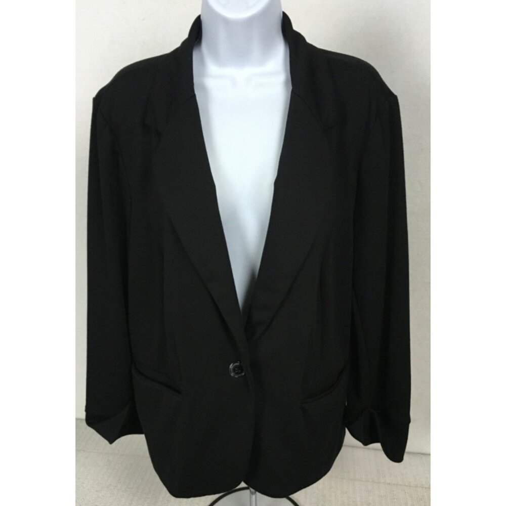 Catherine Malandrino Blazar Jacket Women Size XL Black Front Pockets 1 Button